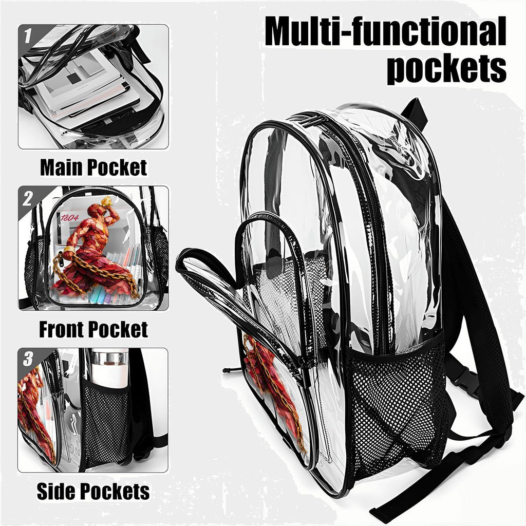 Neg Mawon Clear Backpack – Red & Gold Edition