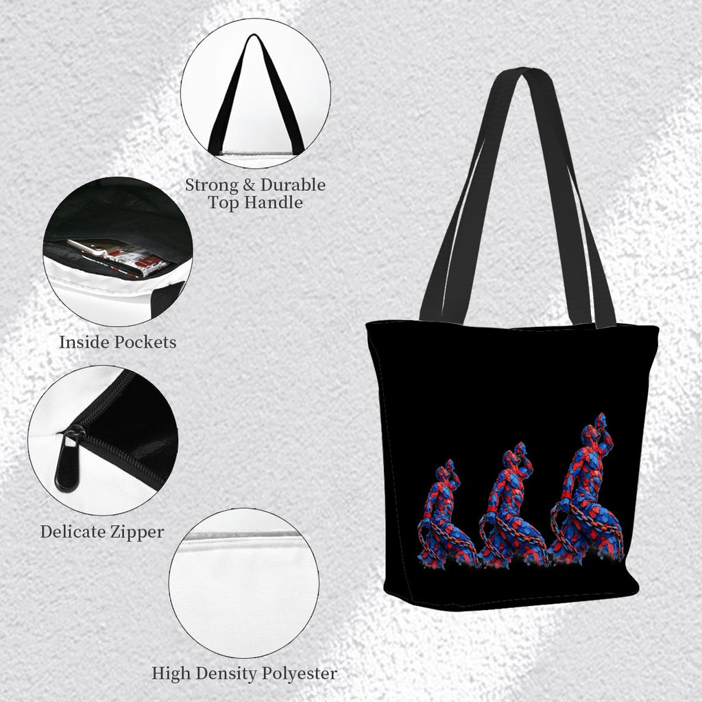 Women  Black Shopping Bags (MultiSided)  Design Neg Mawon walk