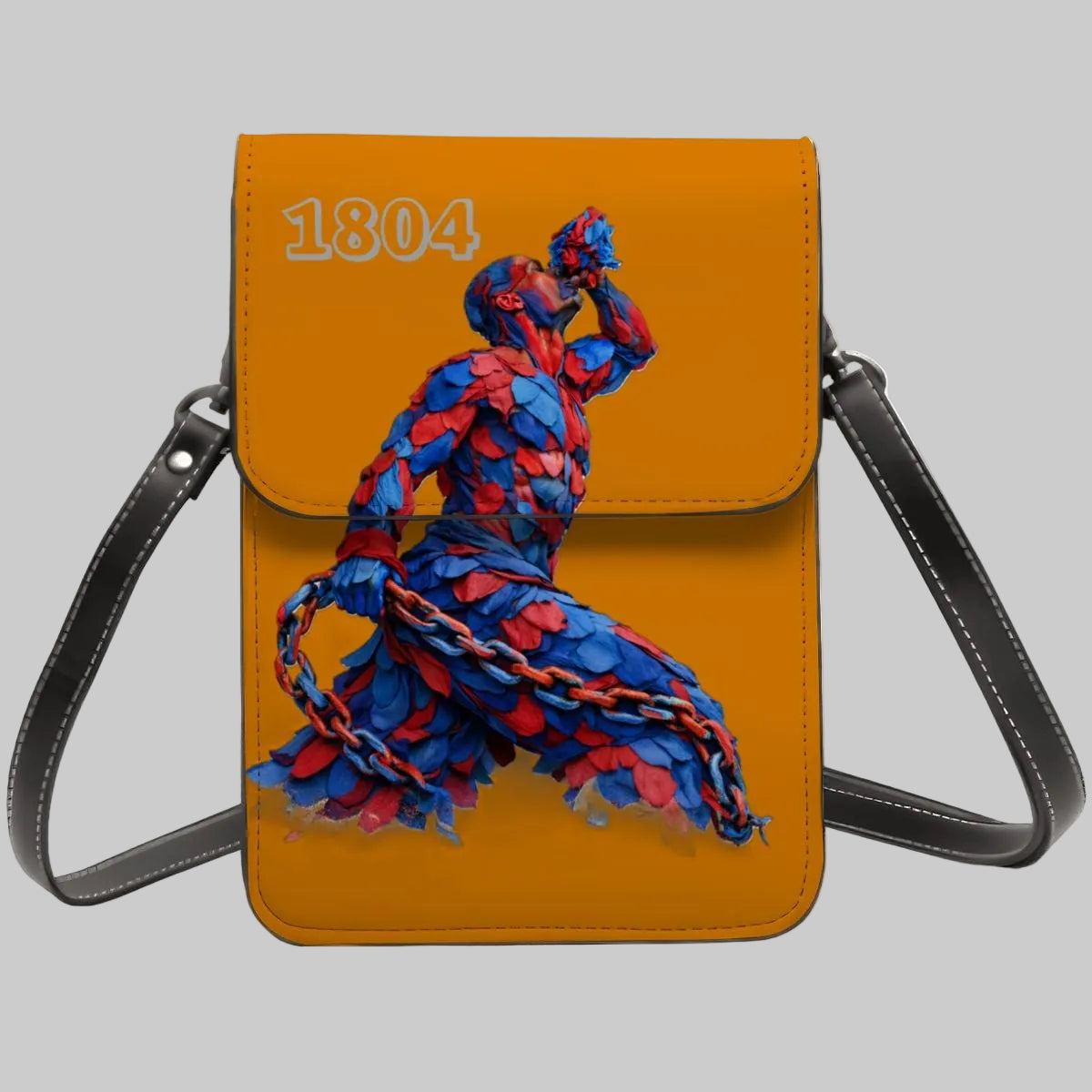 Leather Cell Phone Purse With Shoulder- Red & Blue Neg Mawon The calling