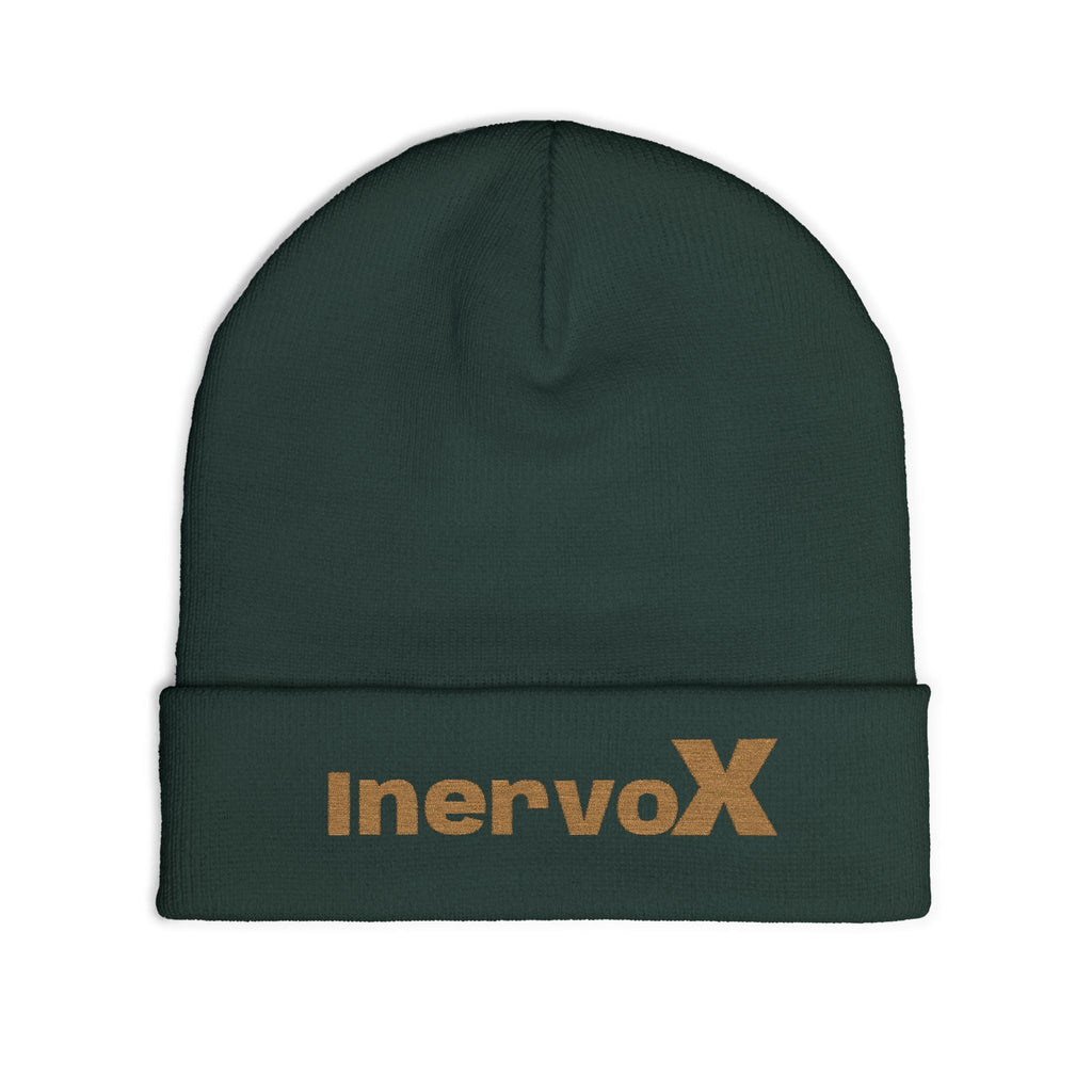 Embroidered Knit Beanie- InervoX Gold Sparkle Logo - InervoX