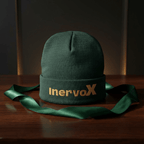 Embroidered Knit Beanie- InervoX Gold Sparkle Logo - InervoX