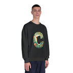 Floral Animal Print Crewneck Sweatshirt Letter C - Unisex ABC Design - InervoX
