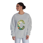 Floral Animal Print Crewneck Sweatshirt Letter C - Unisex ABC Design - InervoX