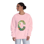 Floral Animal Print Crewneck Sweatshirt Letter C - Unisex ABC Design - InervoX