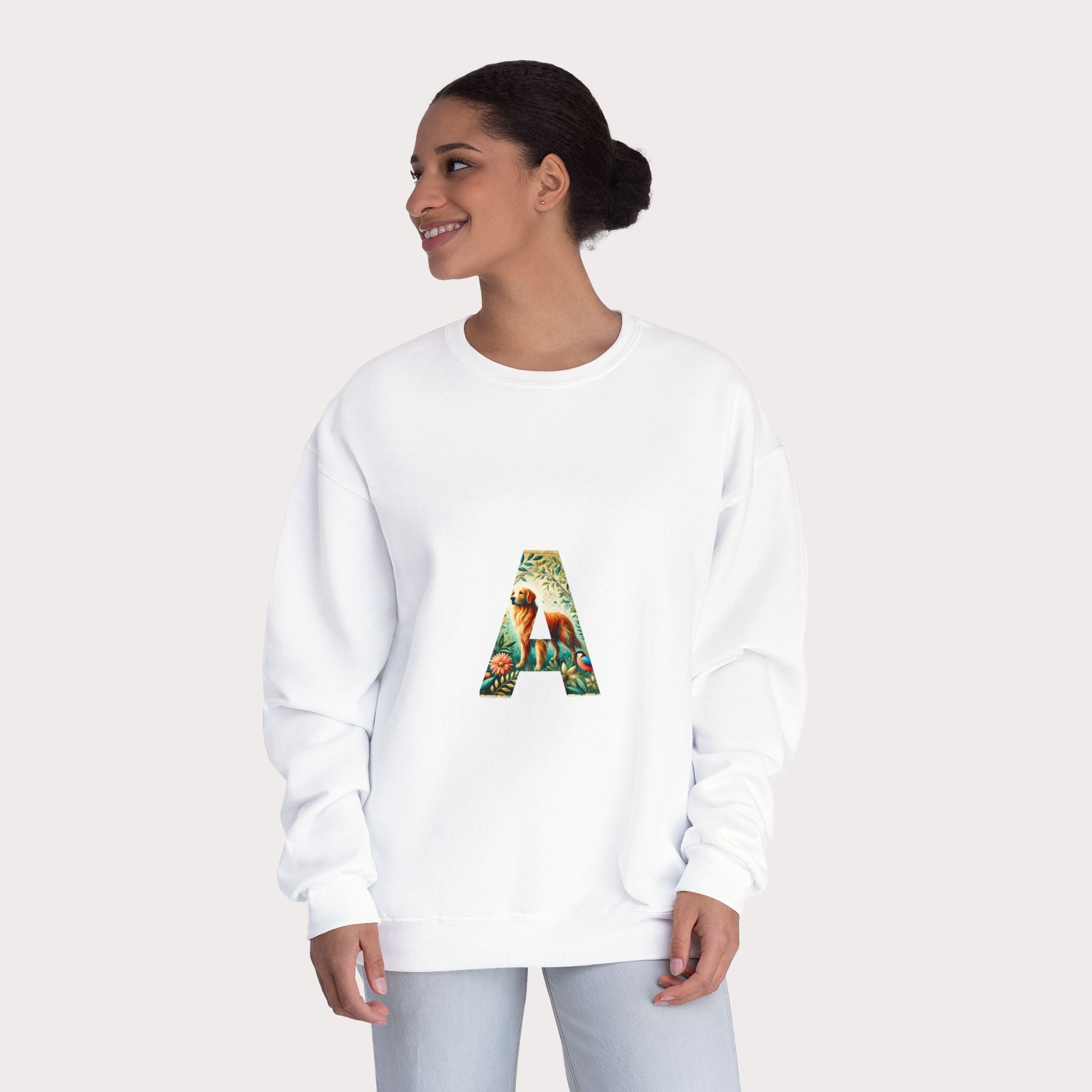 Floral Animal Print Crewneck Sweatshirt - Unisex ABC Design - InervoX