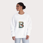 Floral Animal Print Crewneck Sweatshirt - Unisex ABC Design B - InervoX