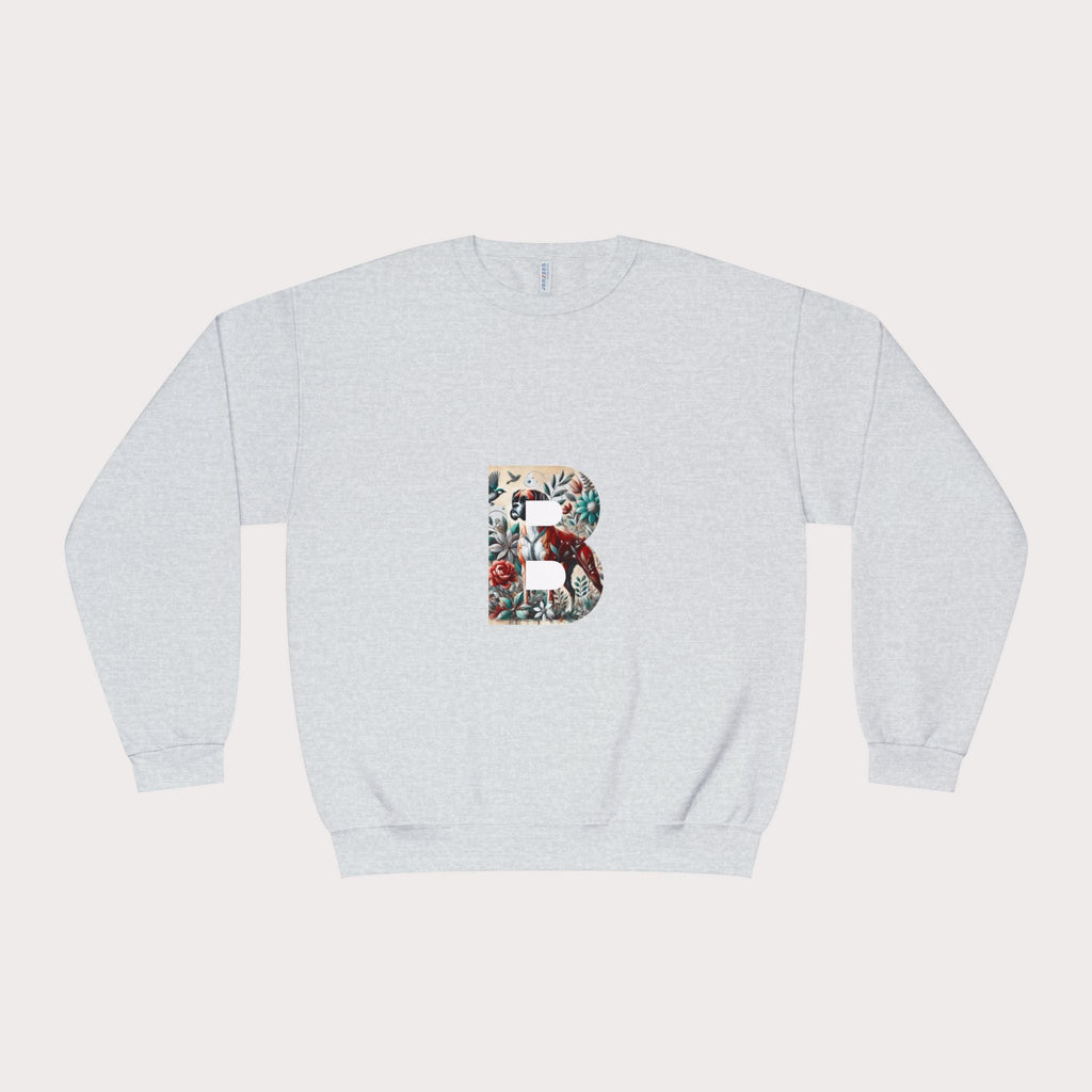 Floral Animal Print Crewneck Sweatshirt - Unisex ABC Design B - InervoX