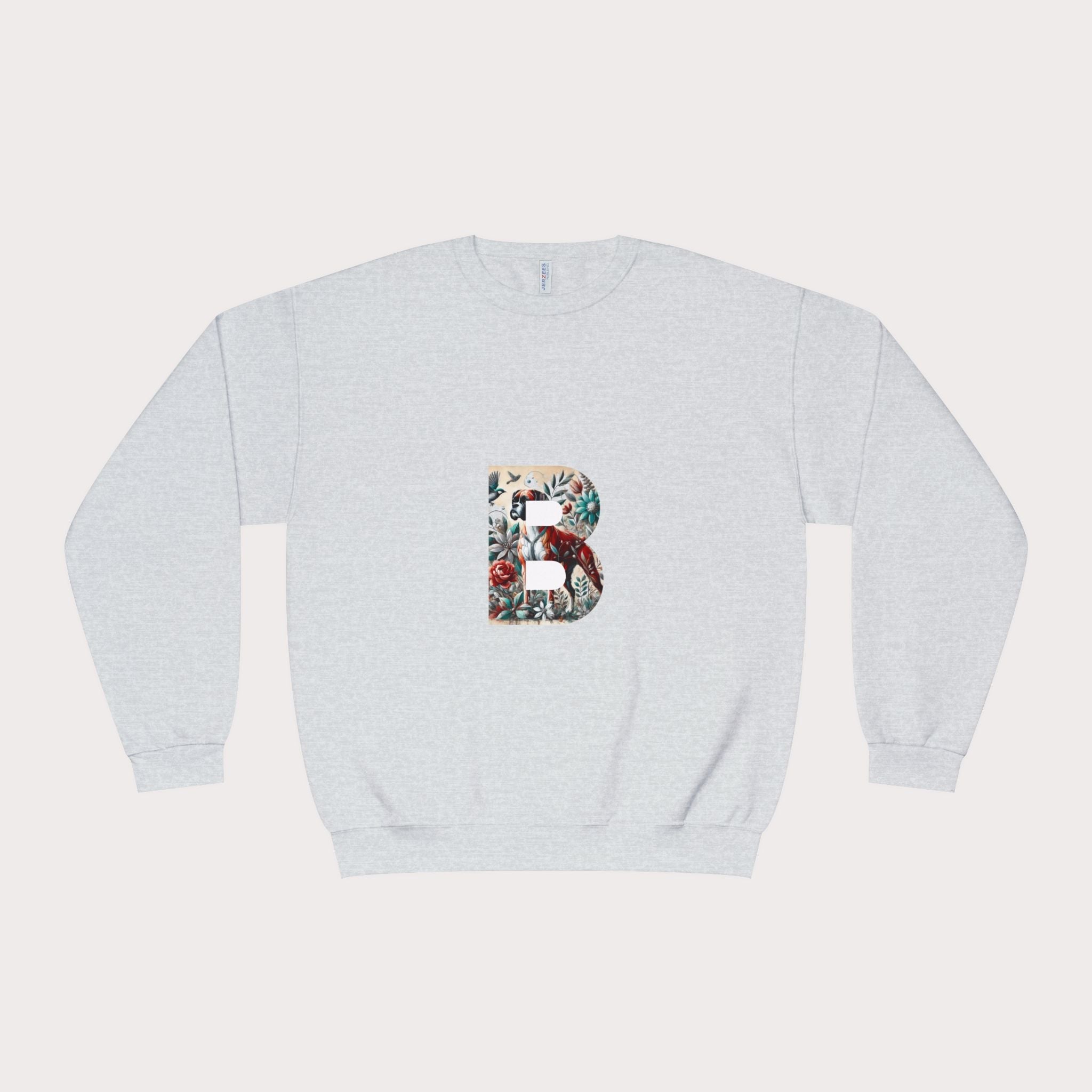 Floral Animal Print Crewneck Sweatshirt - Unisex ABC Design B - InervoX