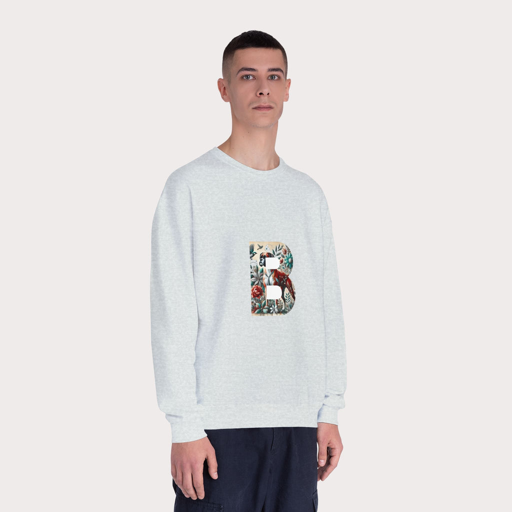Floral Animal Print Crewneck Sweatshirt - Unisex ABC Design B - InervoX