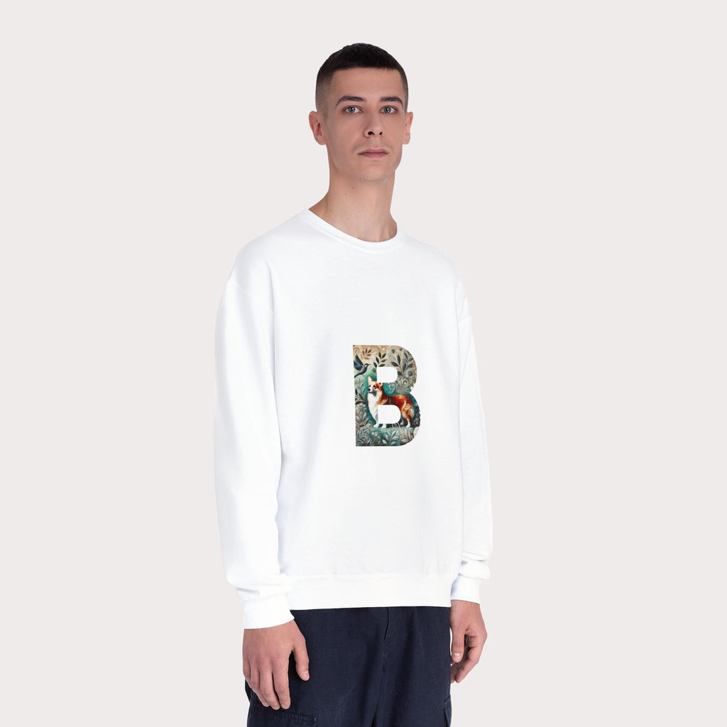 Floral Animal Print Crewneck Sweatshirt - Unisex ABC Design B - InervoX