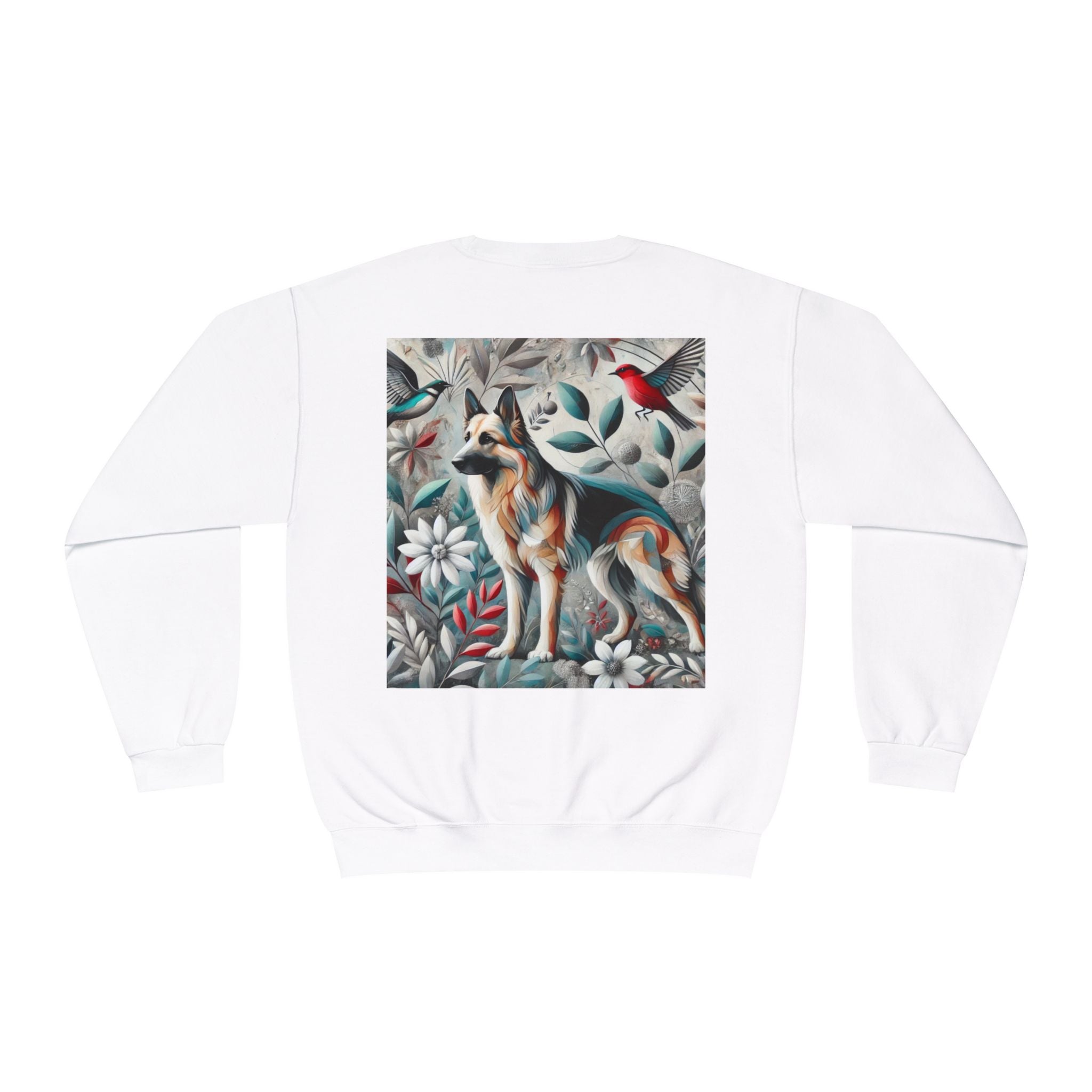Floral Animal Print Crewneck Sweatshirt - Unisex ABC Design V2 Letter B - InervoX