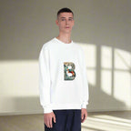Floral Animal Print Crewneck Sweatshirt - Unisex ABC Design V2 Letter B - InervoX