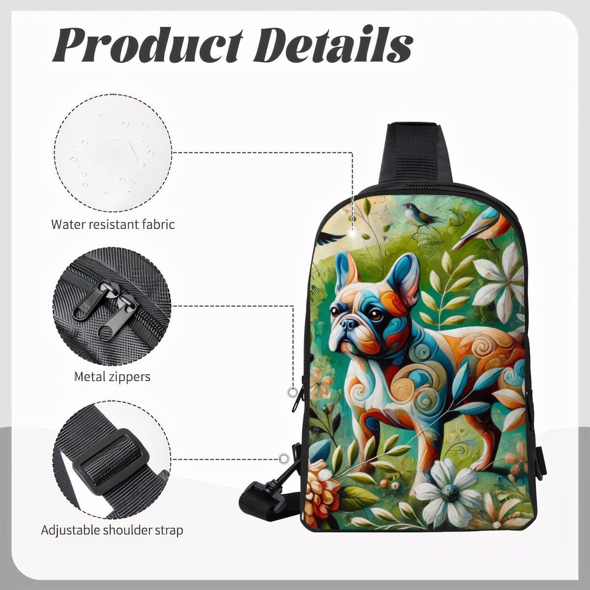 French Bulldog Double-Layer Crossbody & Chest Bag - InervoX