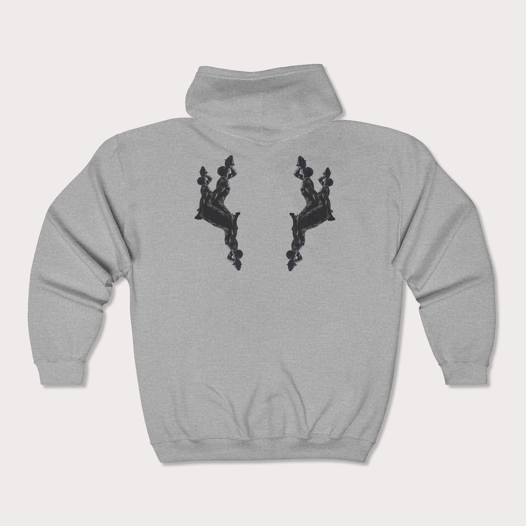 Full Zip Hoodie Minimalist Art Black - InervoX Edition 1 Neg Marron - InervoX