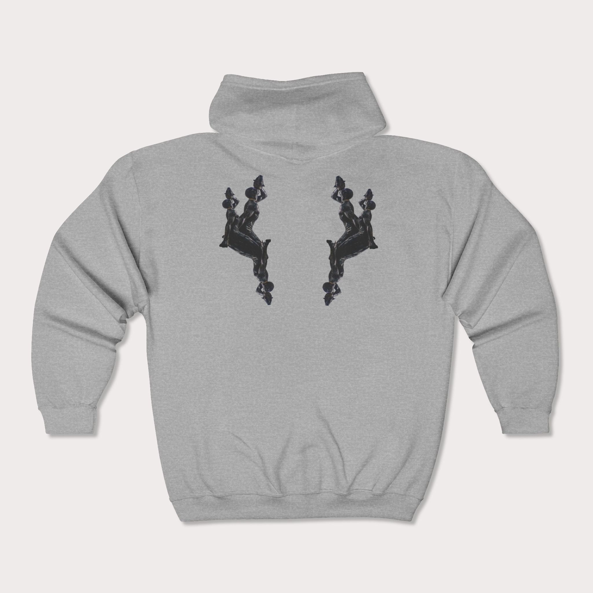 Full Zip Hoodie Minimalist Art Black - InervoX Edition 1 Neg Marron - InervoX