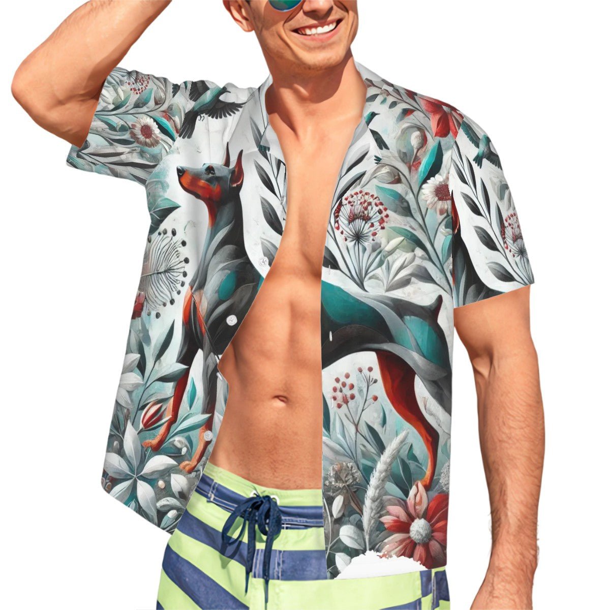 Hawaiian Shirt for Men Doberman style - InervoX