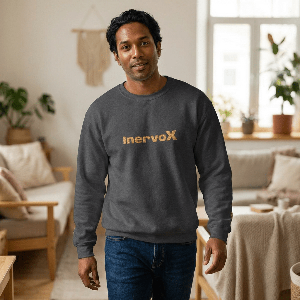 InervoX Crewneck Sweatshirt - White Pullover - InervoX