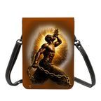 Leather Cell Phone Purse - Golden Neg Mawon Crossbody - InervoX