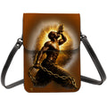 Leather Cell Phone Purse - Golden Neg Mawon Crossbody - InervoX