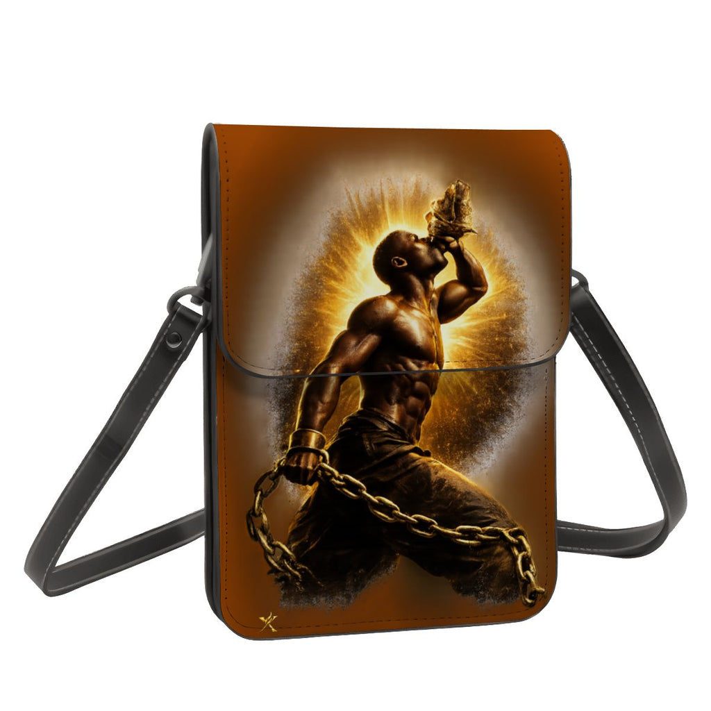 Leather Cell Phone Purse - Golden Neg Mawon Crossbody - InervoX