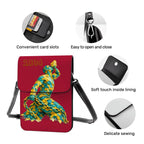 Leather Cell Phone Purse With Shoulder- Green & Yellow Neg Mawon The calling - InervoX