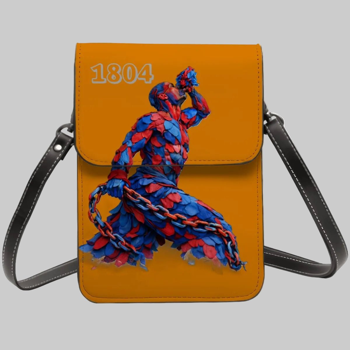 Leather Cell Phone Purse With Shoulder- Red & Blue Neg Mawon The calling - InervoX