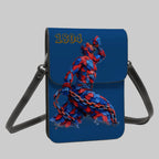 Leather Cell Phone Purse With Shoulder- Red & Blue Neg Mawon The calling - InervoX