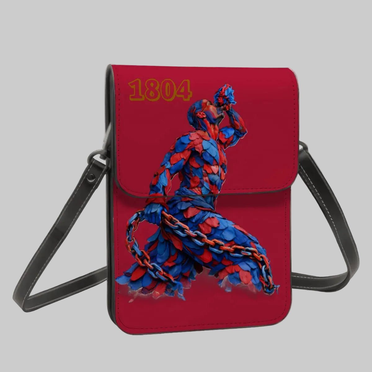 Leather Cell Phone Purse With Shoulder- Red & Blue Neg Mawon The calling - InervoX
