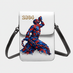 Leather Cell Phone Purse With Shoulder Strap -Blue & Red 1804 Neg Mawon The calling - InervoX