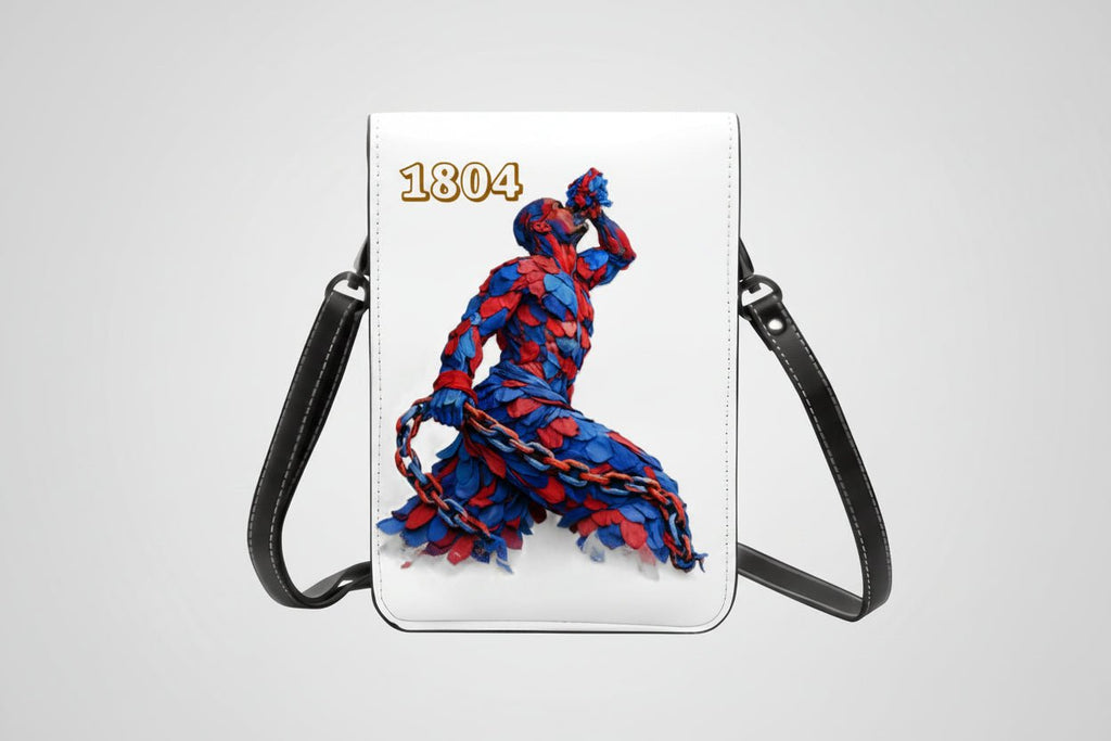 Leather Cell Phone Purse With Shoulder Strap -Blue & Red 1804 Neg Mawon The calling - InervoX