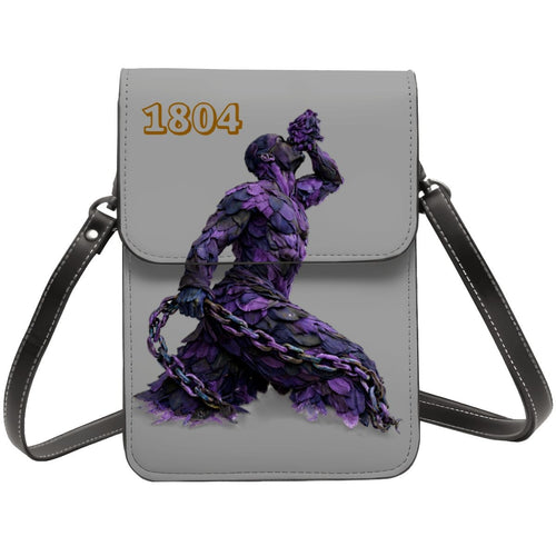 Leather Cell Phone Purse With Shoulder Strap- Purple & Black Neg mawon The calling - InervoX