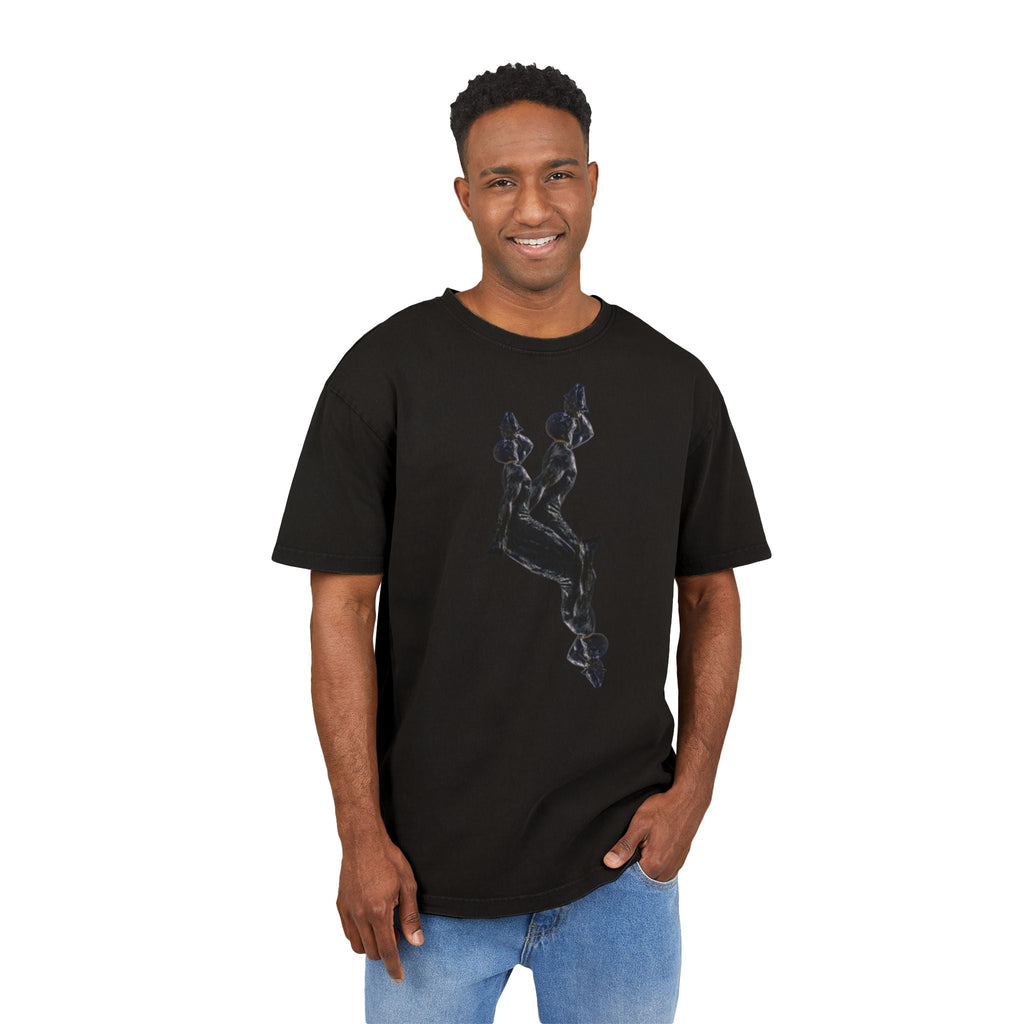 Mens urban t-shirt, acid washed tee, oversize graphic tee - InervoX