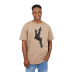 Mens urban t-shirt, acid washed tee, oversize graphic tee - InervoX