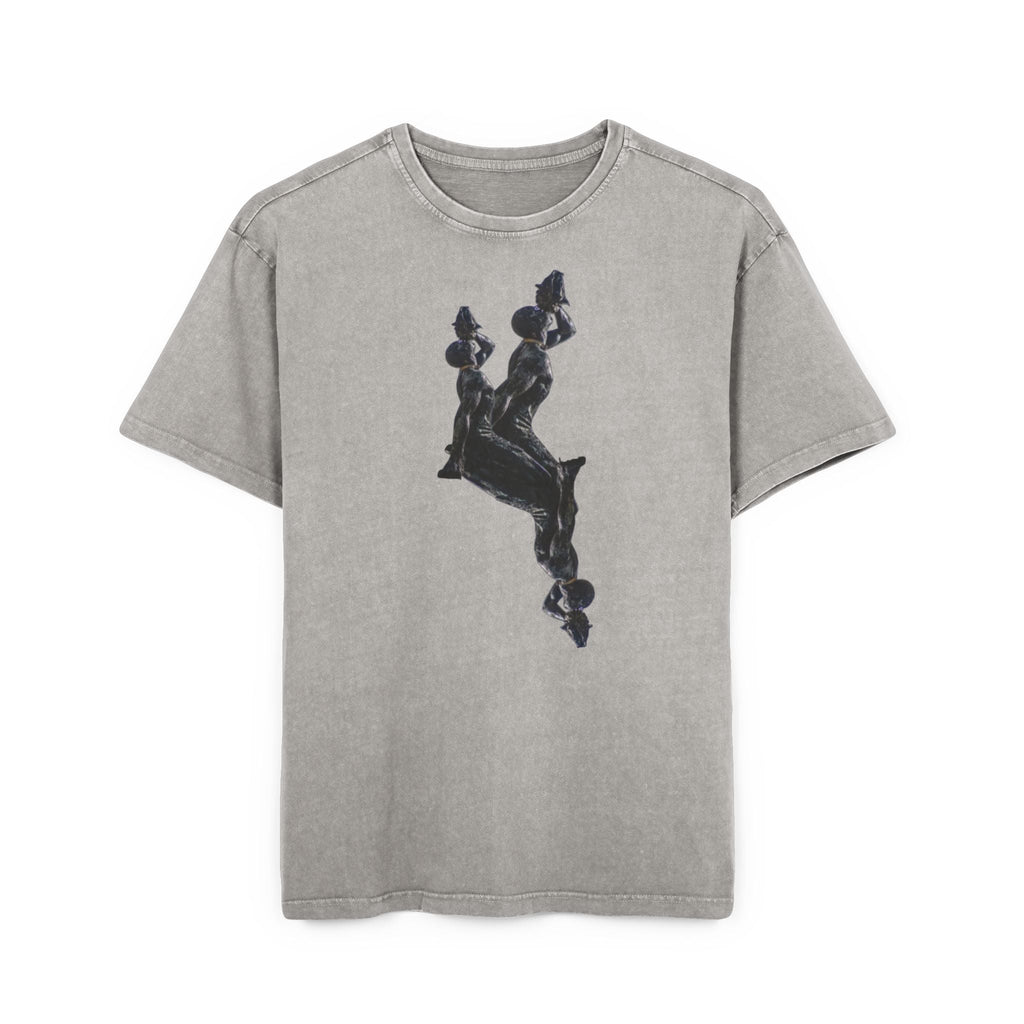 Mens urban t-shirt, acid washed tee, oversize graphic tee - InervoX