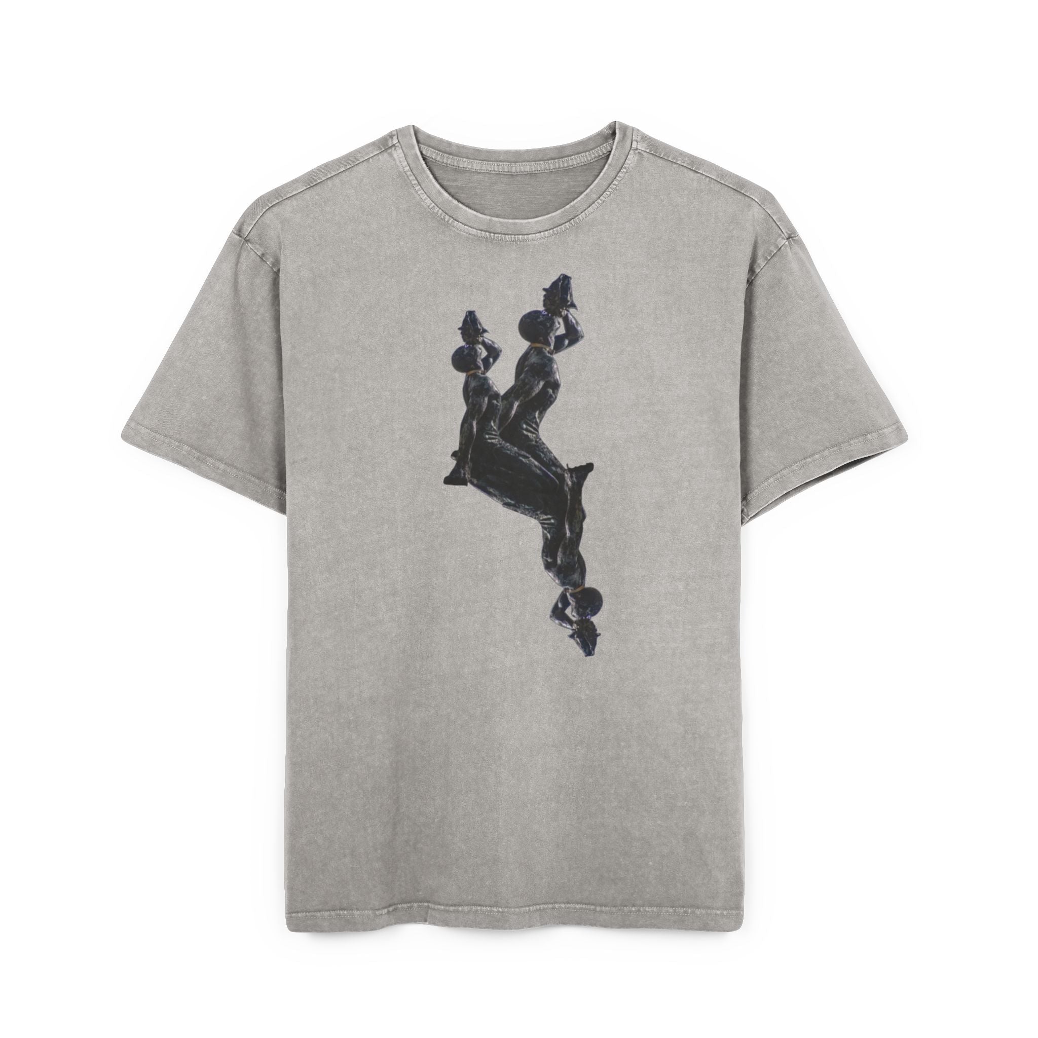 Mens urban t-shirt, acid washed tee, oversize graphic tee - InervoX