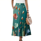 Midi Skirt with Pockets Flower design - InervoX