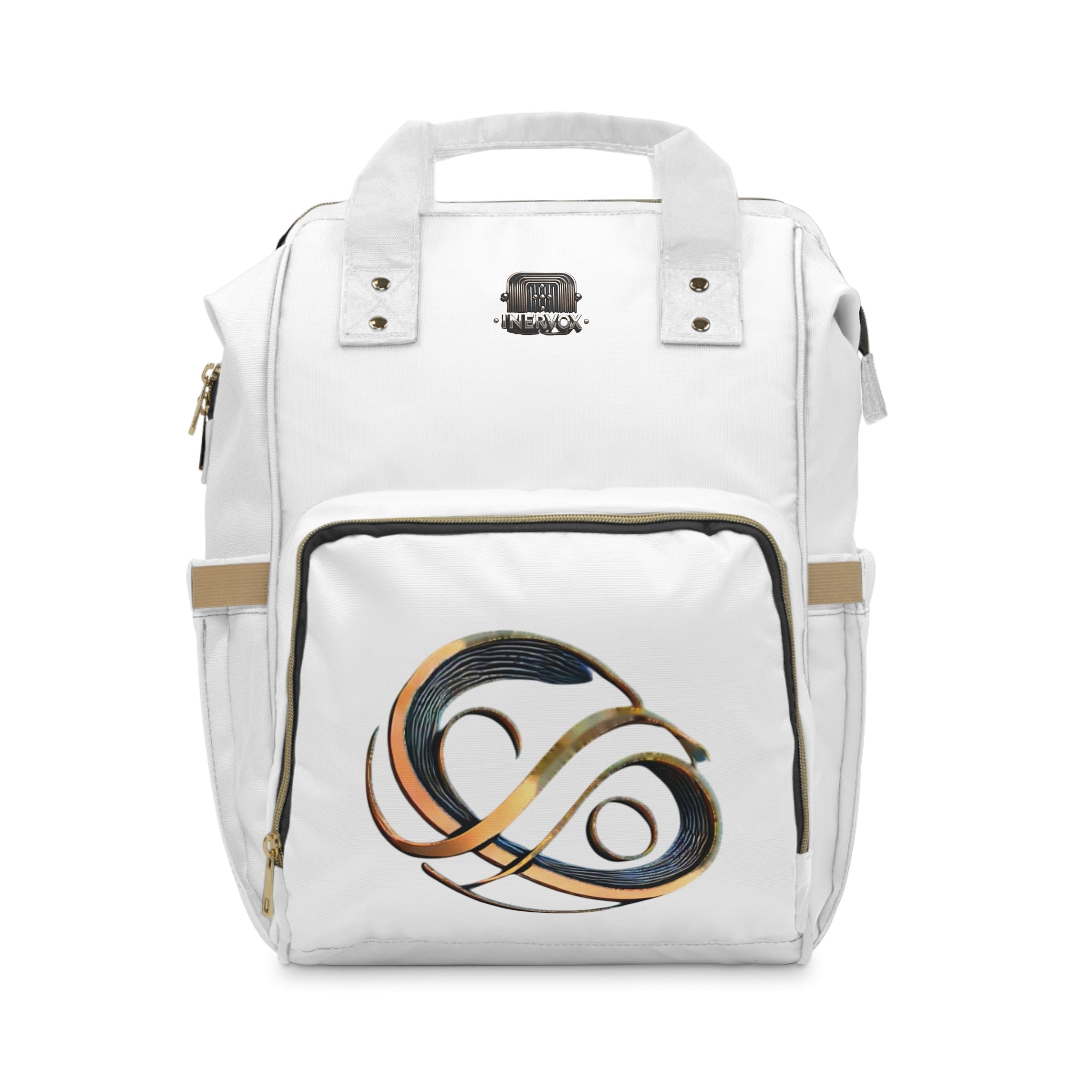 Multifunctional Diaper White Backpack- InervoX Edition Whirl - InervoX