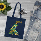 Organic Cotton Tote - 1804 Abstract Green & Yellow Rope Neg Mawon - InervoX