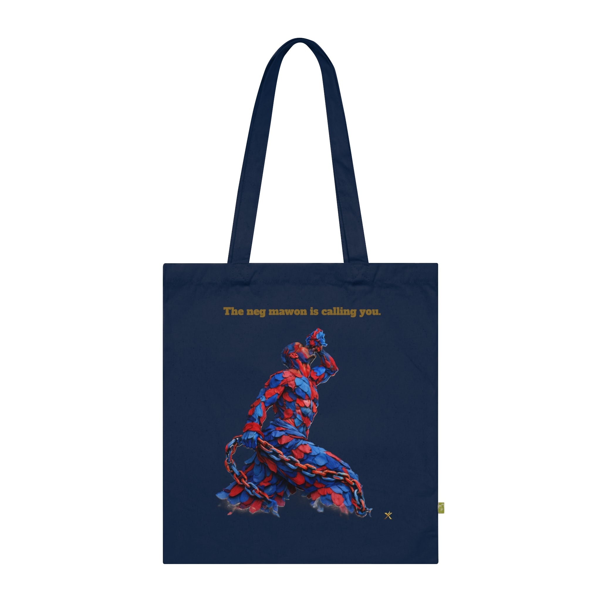 Organic Cotton Tote Bag – 1804 Neg Mawon Blue & Red Design | Artistic Women’s Shoulder Bag - InervoX