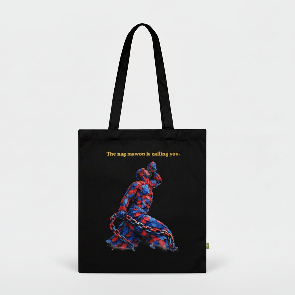 Organic Cotton Tote Bag – 1804 Neg Mawon Blue & Red Design | Artistic Women’s Shoulder Bag - InervoX