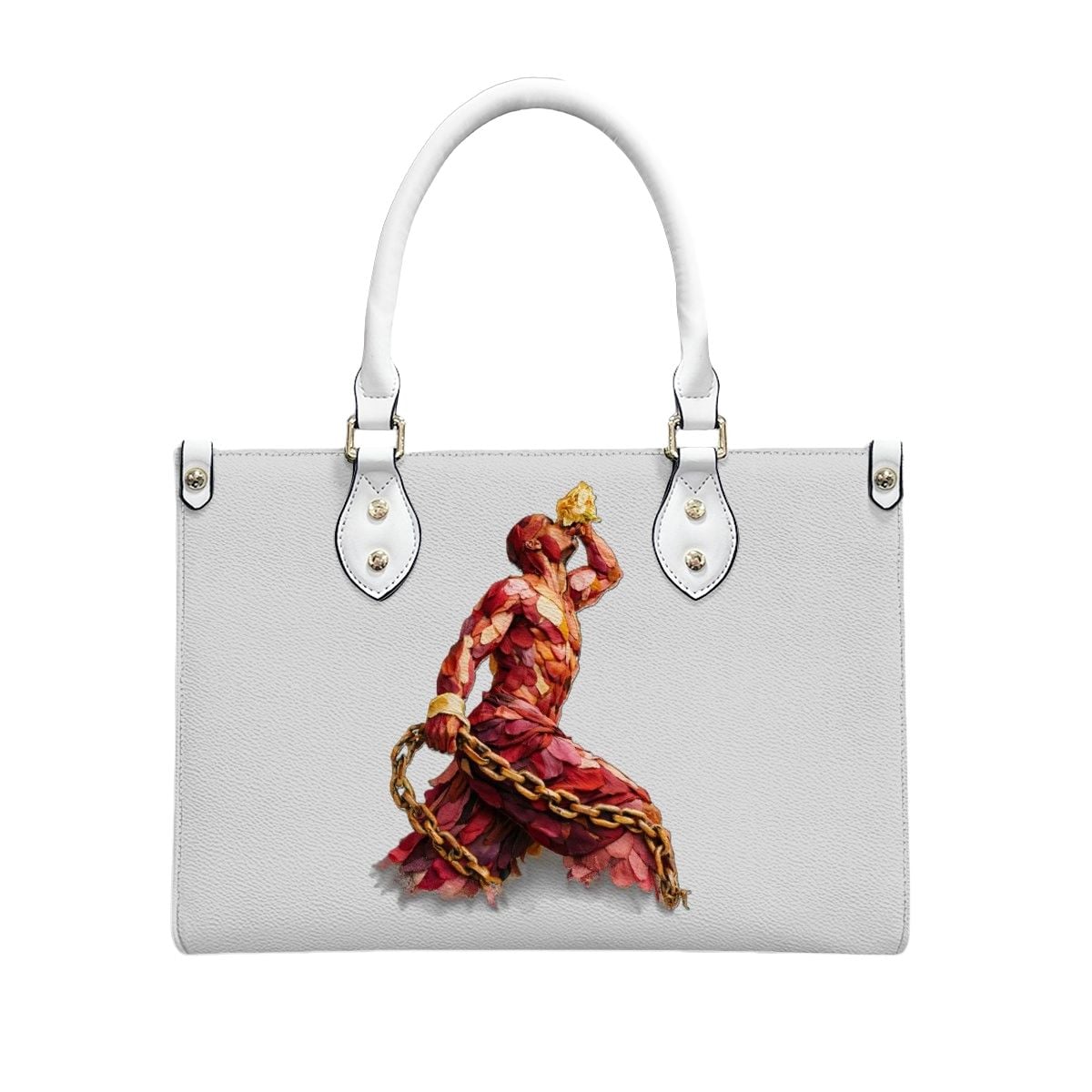 PU Tote Bag for Women InervoX Red &Gold neg Mawon - InervoX