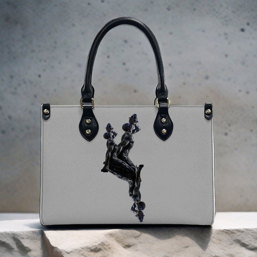 PU Tote Bag for Women Neg Marron Design V3 InervoX Logo - InervoX