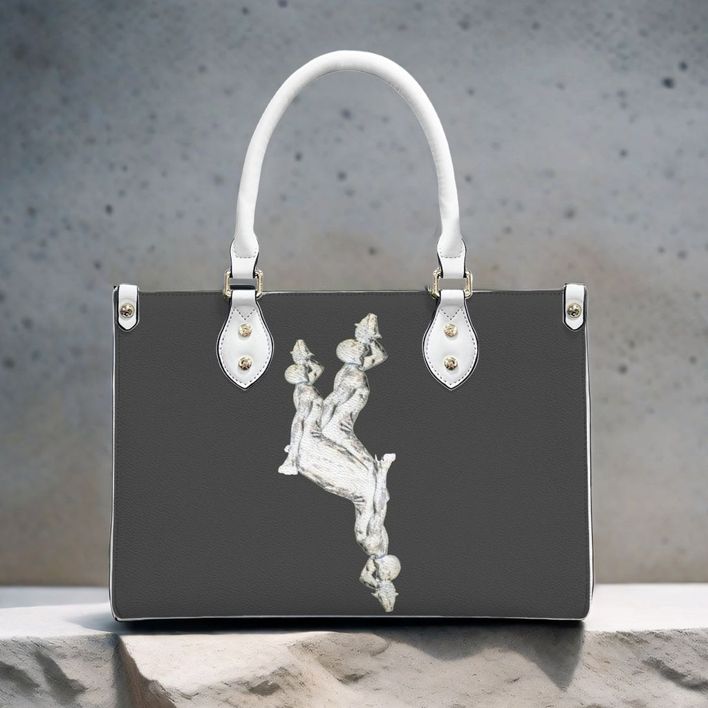 PU Tote Bag for Women Neg Marron Design V3 InervoX Logo - InervoX