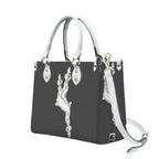 PU Tote Bag for Women Neg Marron Design V3 InervoX Logo - InervoX