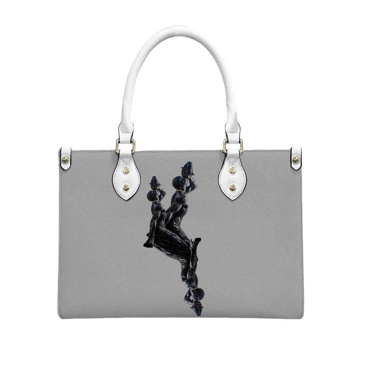 PU Tote Bag for Women Neg Marron Design V3 InervoX Logo - InervoX