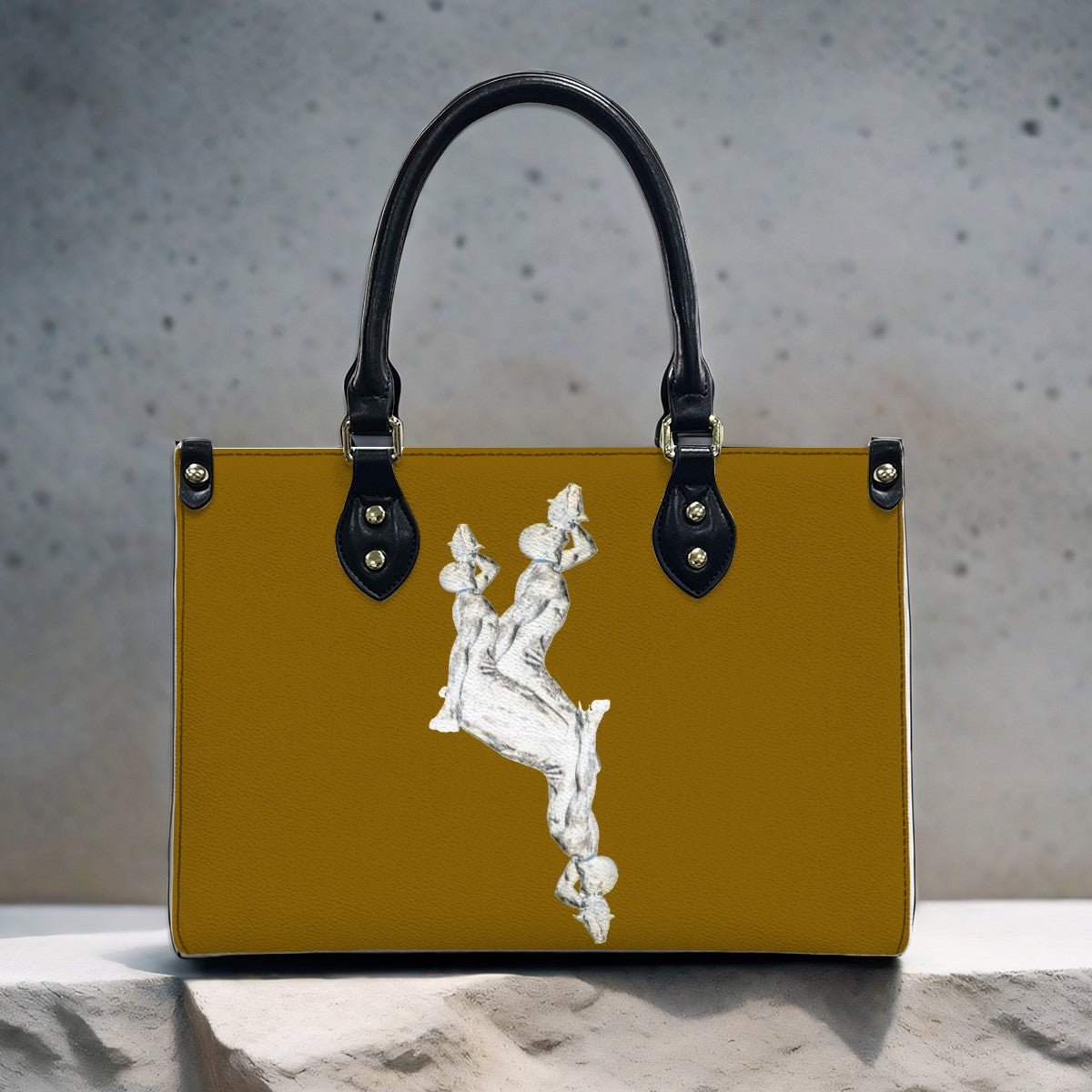 PU Tote Bag for Women Neg Marron Design V3 InervoX Logo - InervoX