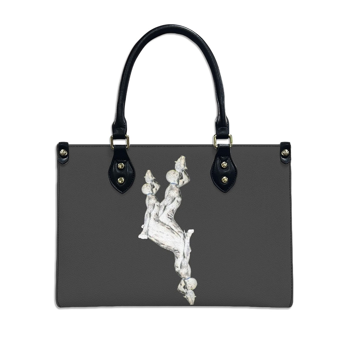 PU Tote Bag for Women Neg Marron Design V3 InervoX Logo - InervoX