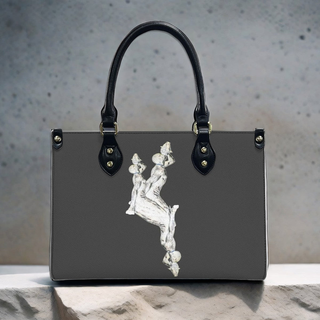 PU Tote Bag for Women Neg Marron Design V3 InervoX Logo - InervoX