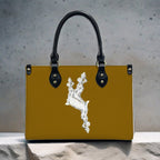 PU Tote Bag for Women with Artistic Neg Marron - InervoX