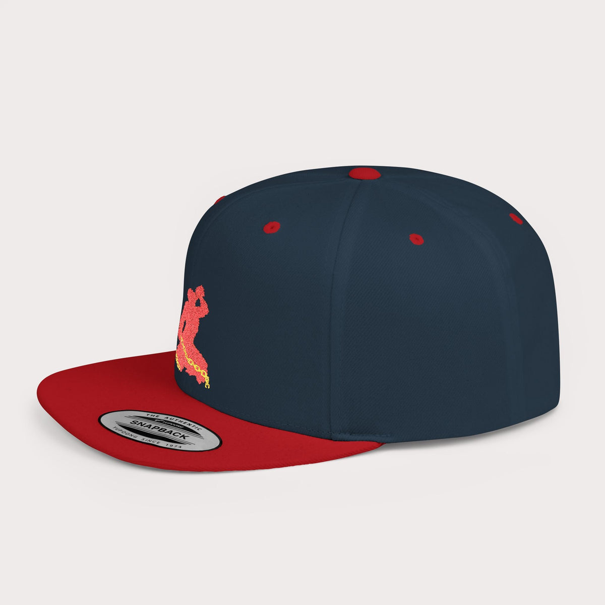 Red Neg Mawon Flat Bill Snapback Hat - Streetwear Cap - InervoX